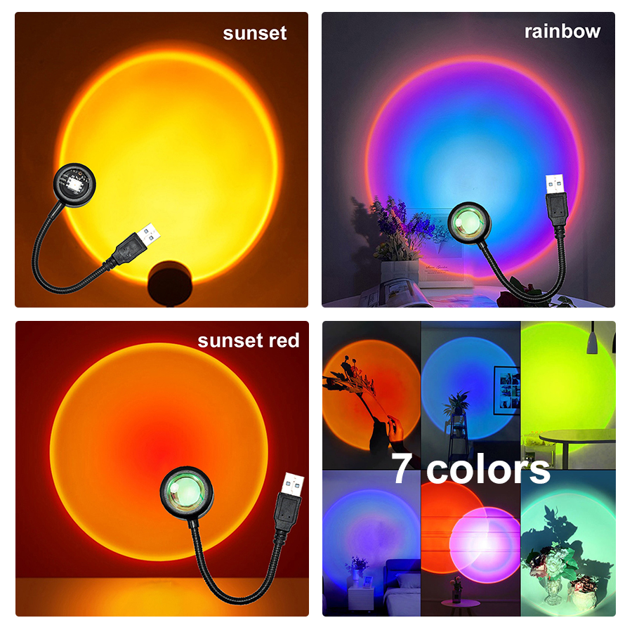 USB LED Sunset Lamp Projector  - Photography Lighting Diy ulasan dan harga