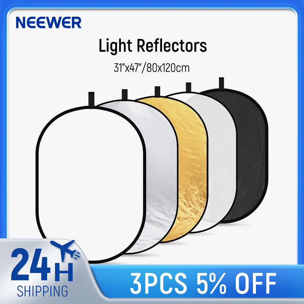 Neewer 5-in-1 Oval Professiona - Reflector Disc Silver ulasan dan harga
