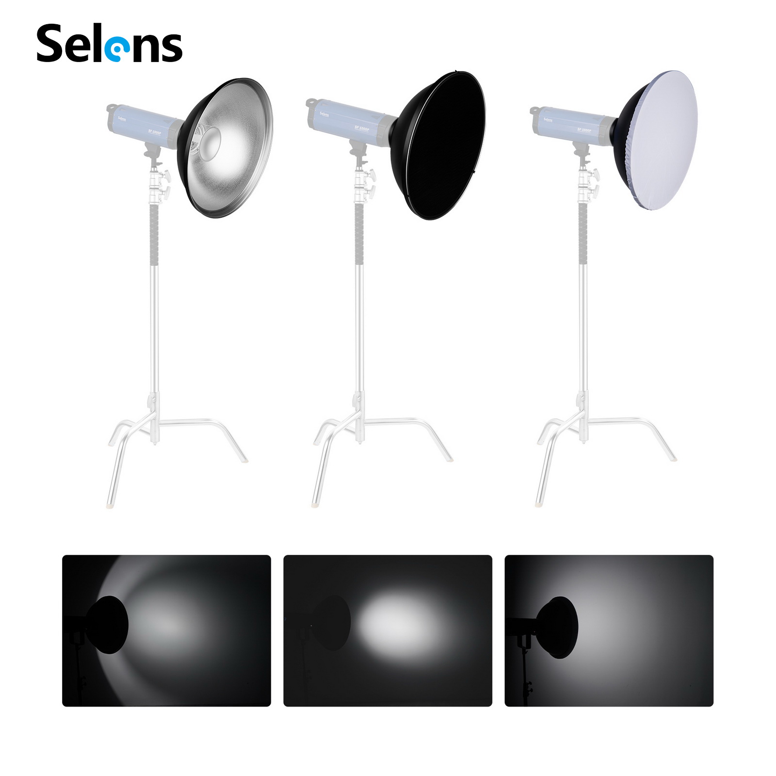 Selens 55cm Silver/White Inter - Beauty Dish 55Cm ulasan dan harga