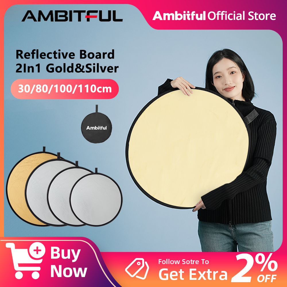 AMBITFUL 2in1 60cm 80cm 110cm  - Reflector Disc Silver ulasan dan harga