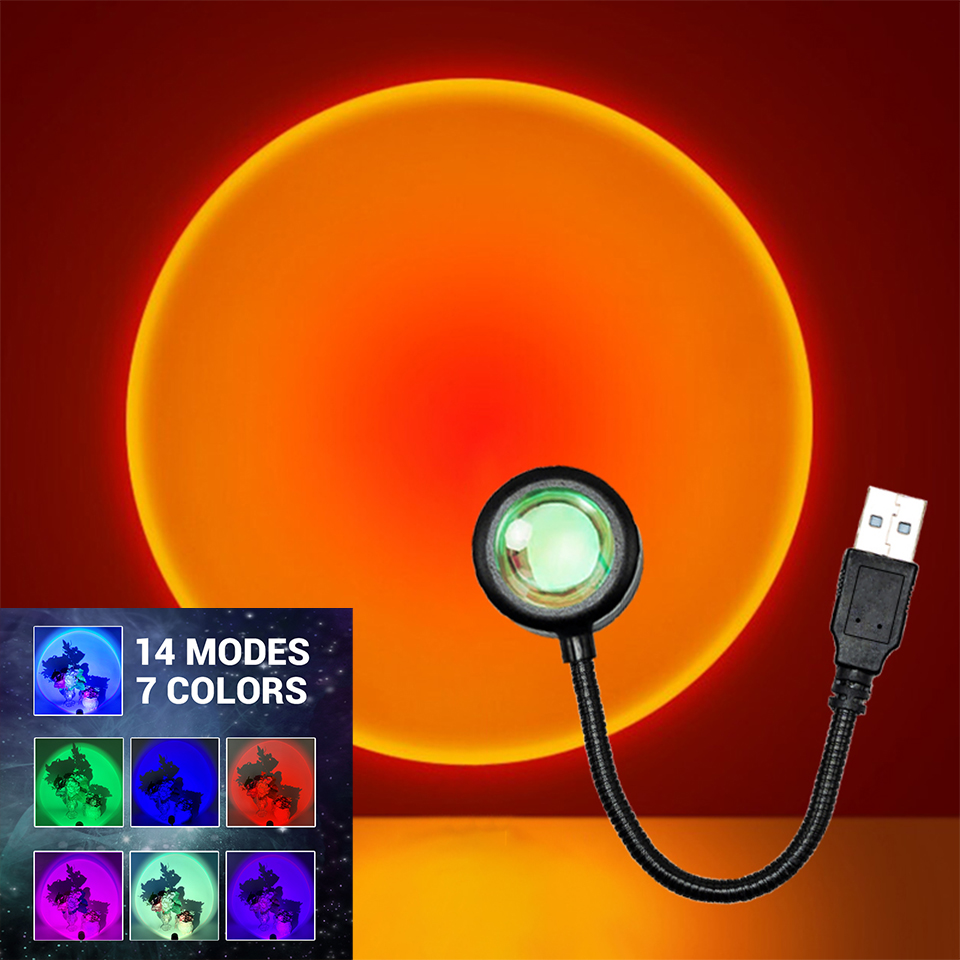 LED Sunset Lamp Nightlights US - Photography Lighting Diy ulasan dan harga